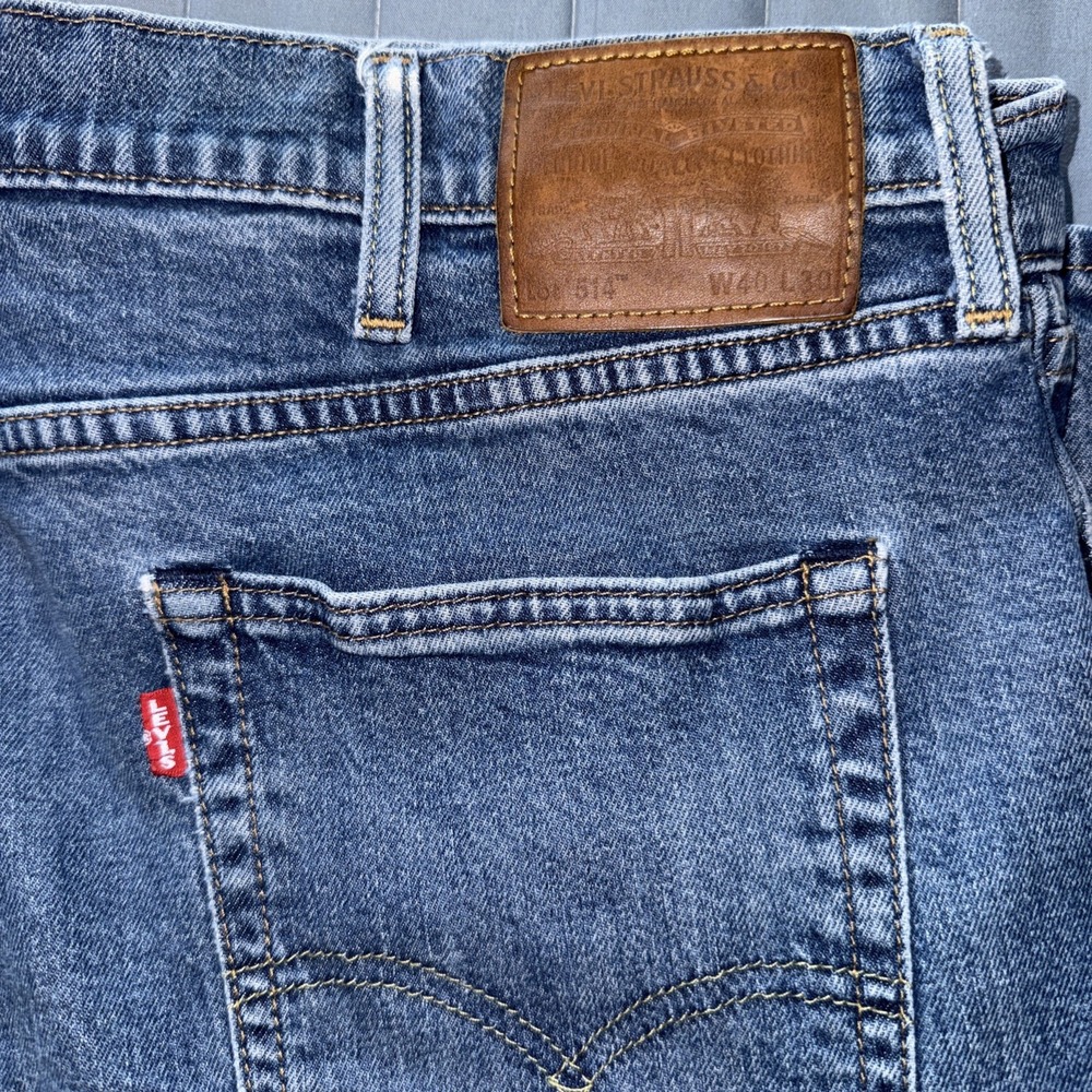 Levi's 514 Premium Big E Jeans Mens 40x 30 Straight Leg Medium Wash
